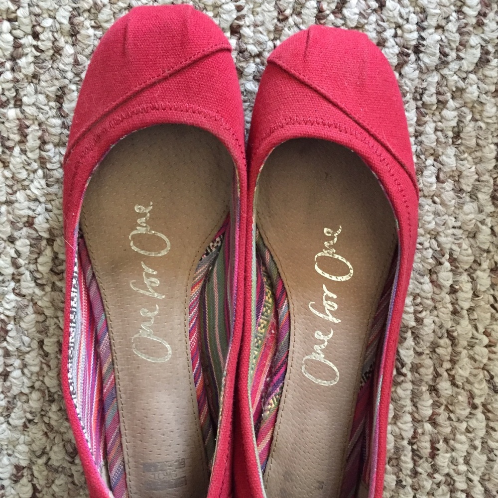Red Toms Ballet Flats